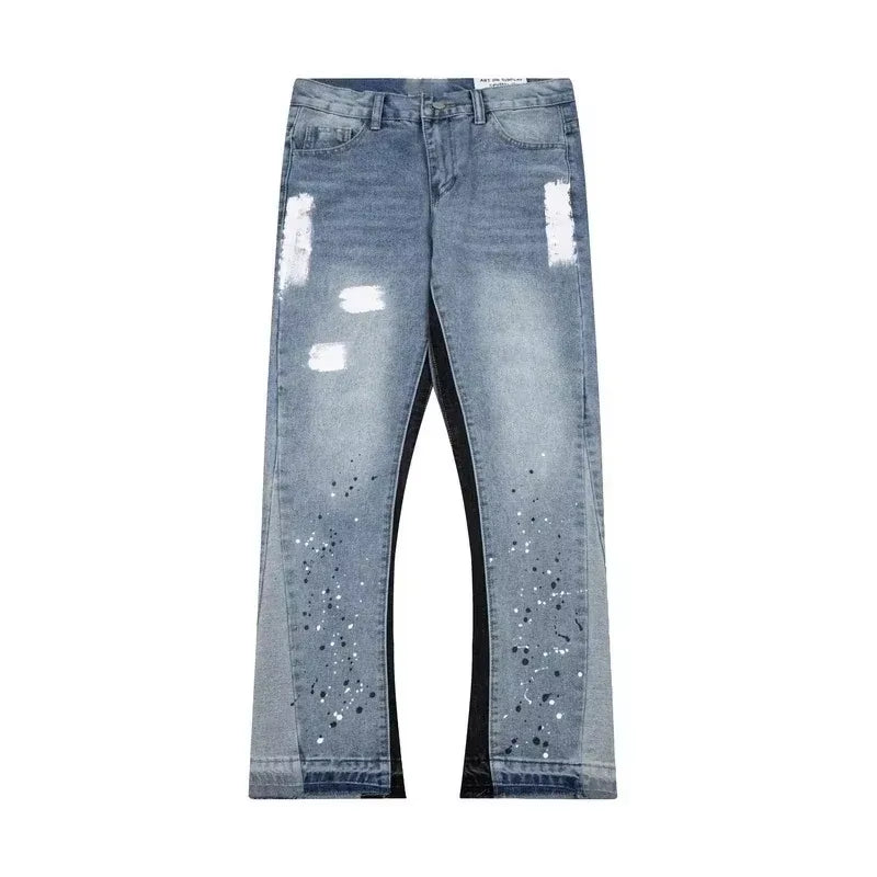 CR - Washed Flared Jeans Blue