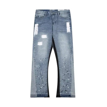 CR - Washed Flared Jeans Blue