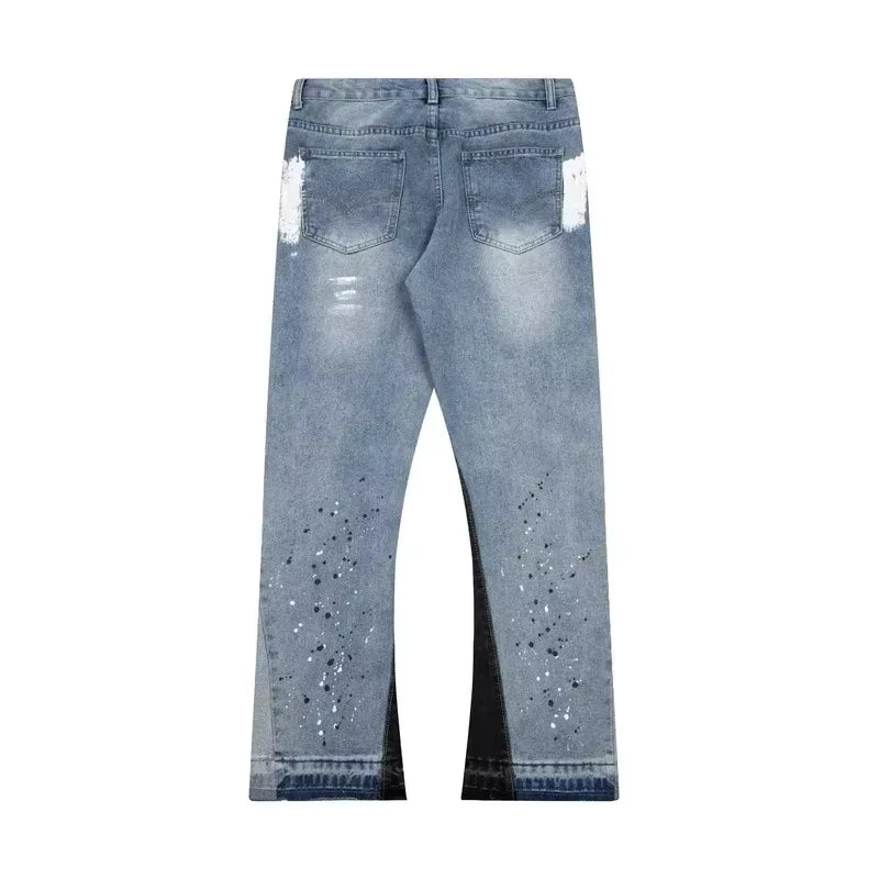 CR - Washed Flared Jeans Blue