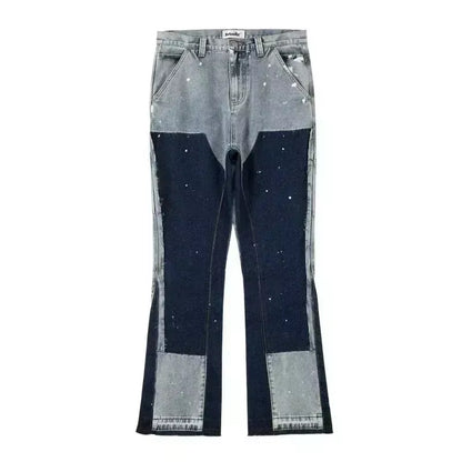 CR - Washed Flared Jeans Blue