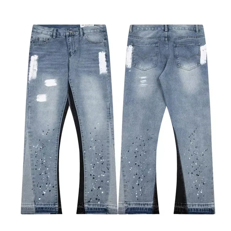 CR - Washed Flared Jeans Blue